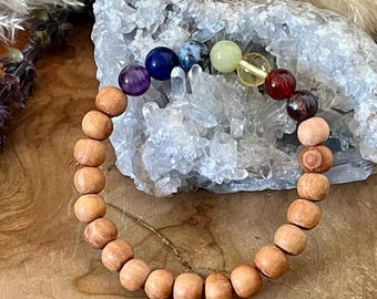 Kadamholz Armband 7 Chakren – Chakra Schmuck für Balance, Erdung & Schutz – Heilstein Armband Meditation Yoga – Energieschmuck Unisex