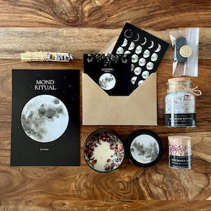 Mond Ritual Geschenk Set Badesalz Räucherwerk Räuchermischung Relax Box Geschenk für Frauen Selfcare Entspannungsbox Bild 10