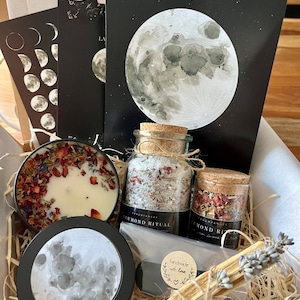 Mond Ritual Geschenk Set Badesalz Räucherwerk Räuchermischung Relax Box Geschenk für Frauen Selfcare Entspannungsbox Bild 8