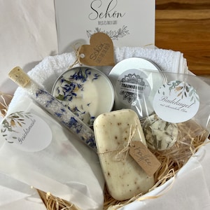 Wellness Geschenk Set Kornblume für Frauen | SPA Wellness & Relax Box für Frauen Freundin | Wohlfühlbox Geburtstag | Rosenblüten Badesalz