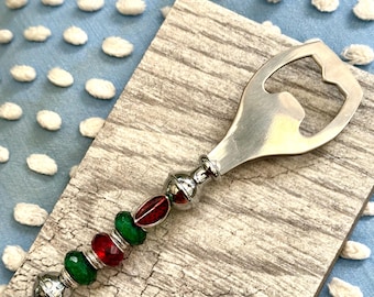 Beaded Bottle Opener: Watermelon or Honey Bee Theme