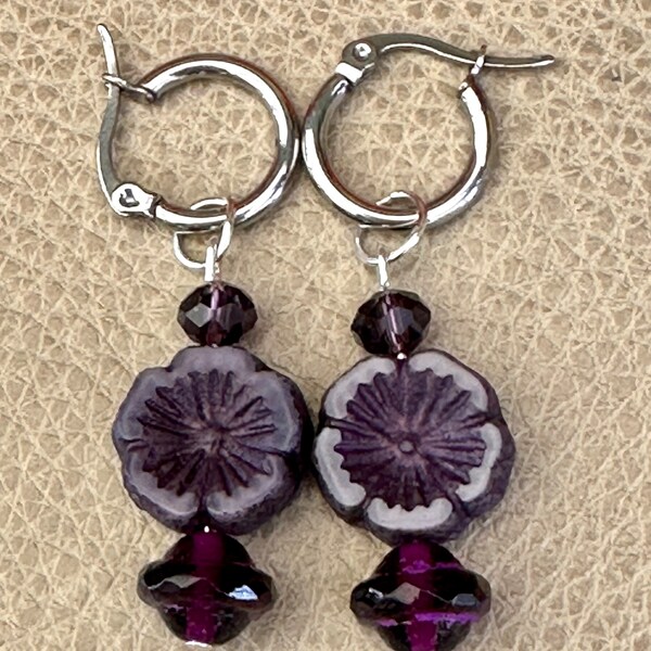 Hawaiian Silk Flower Earrings Etsy