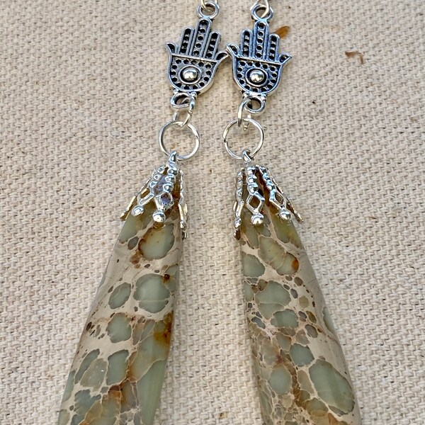 Beautiful pair of Snakeskin Jasper Earrings