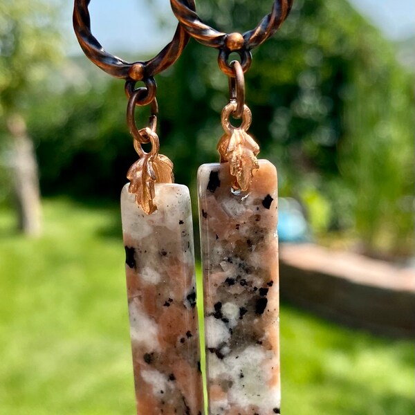 Natural Pink Dalmatian Jasper Earrings