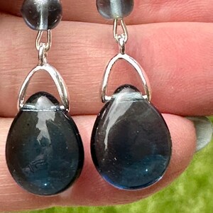 Montana Blue Czech Glass Teardrop Earrings