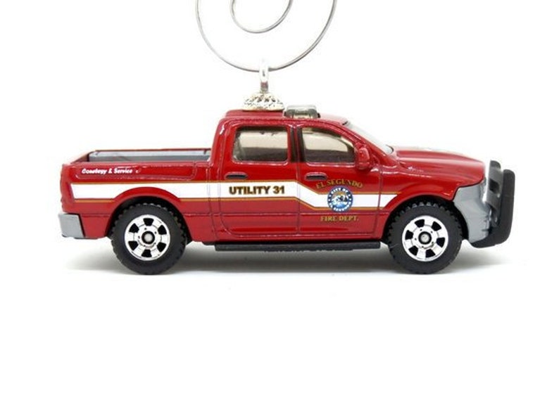 Ford F150 F 150 Truck Pickup Fire Dept Hot Wheels Christmas Tree Ornament Rear View Man Cave Decor Gifts For Mycarfetish