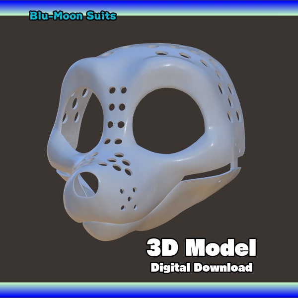 Canine Moving Jaw 3D-model STL Fursuit Head Base for 3D-printing