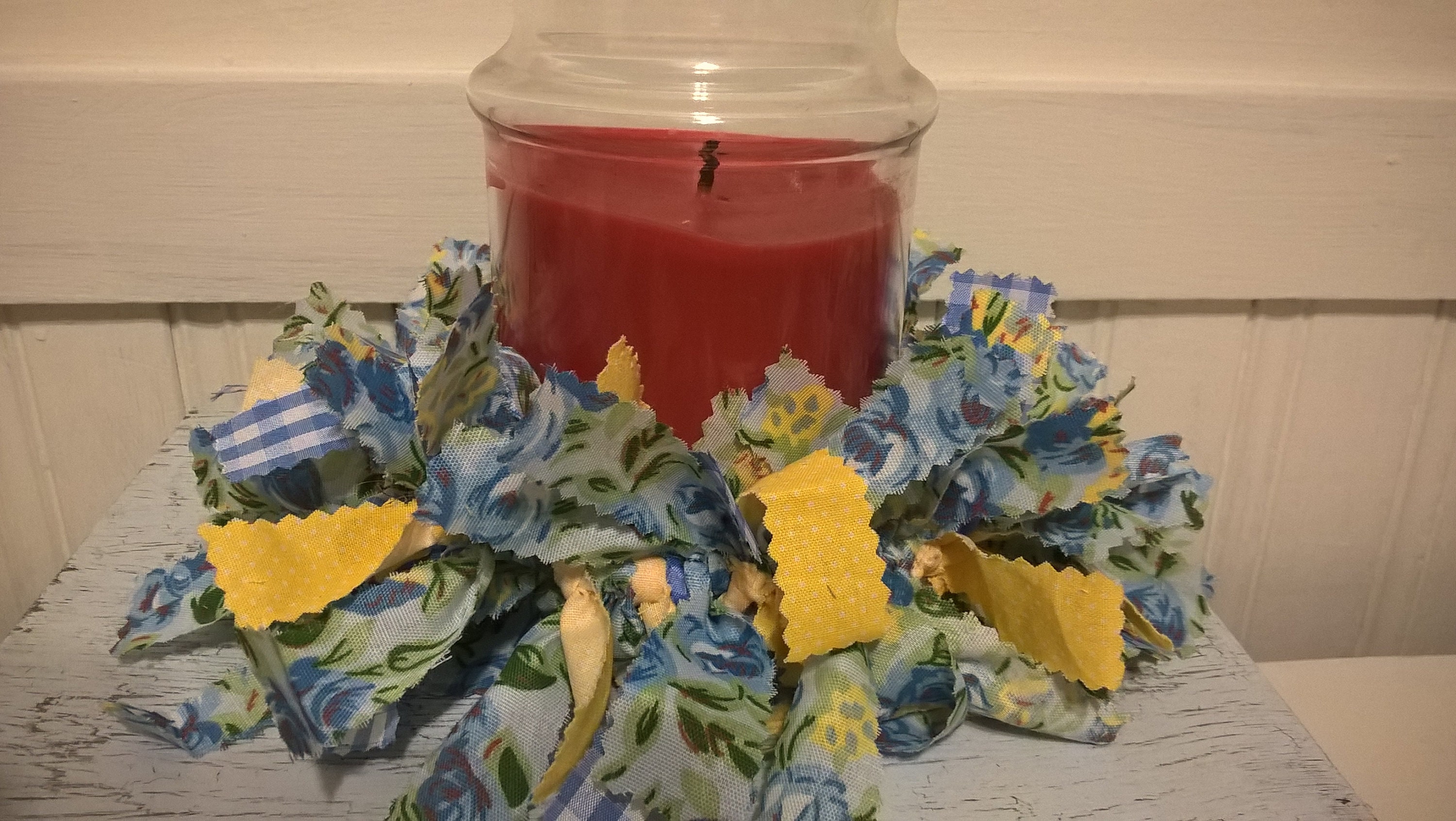 Rag Tie Candle Ring Fabric Rag Tie Garland Candle Ring Etsy