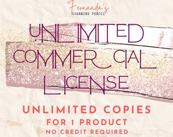 Unlimited Commercial License, for one (1) single product, for one clipart pack (NO Credit required)