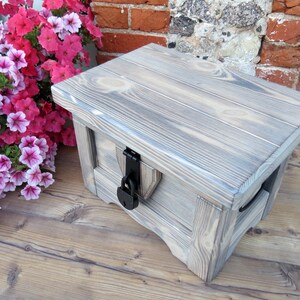 Wood chest handmade Treasure chest box Keepsake box Rustic wood chest Toy storage wood Box baby shower gift Pirate chest Treasure chest