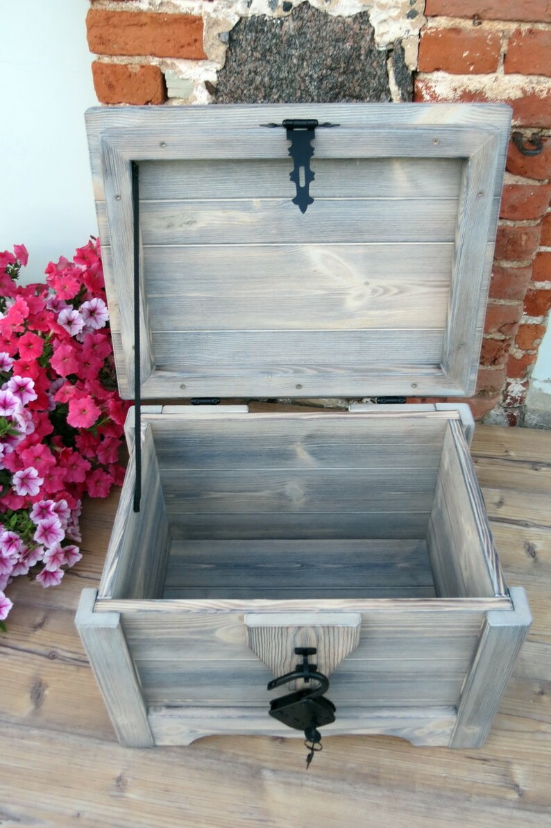 Coffre Au Trésor Pirate En Bois Vintage – Boîte à Bijoux Décorative Avec Serrure, Style Nautique Rétro Pour Enfants Et Ados – Idéal Fêtes & Rangement
