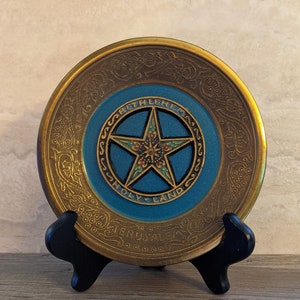 Vintage Brass Bethlehem Souvenir Wall Hanging Plate