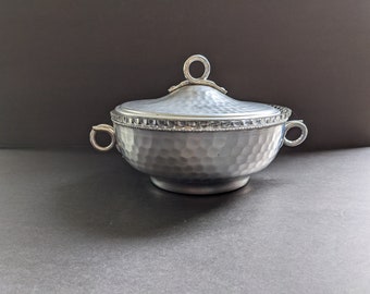 Hammered Aluminum Bowl Vintage Decorative Hammered Aluminum Bowl Vintage Silver Bowl Midcentury Silver Bowl
