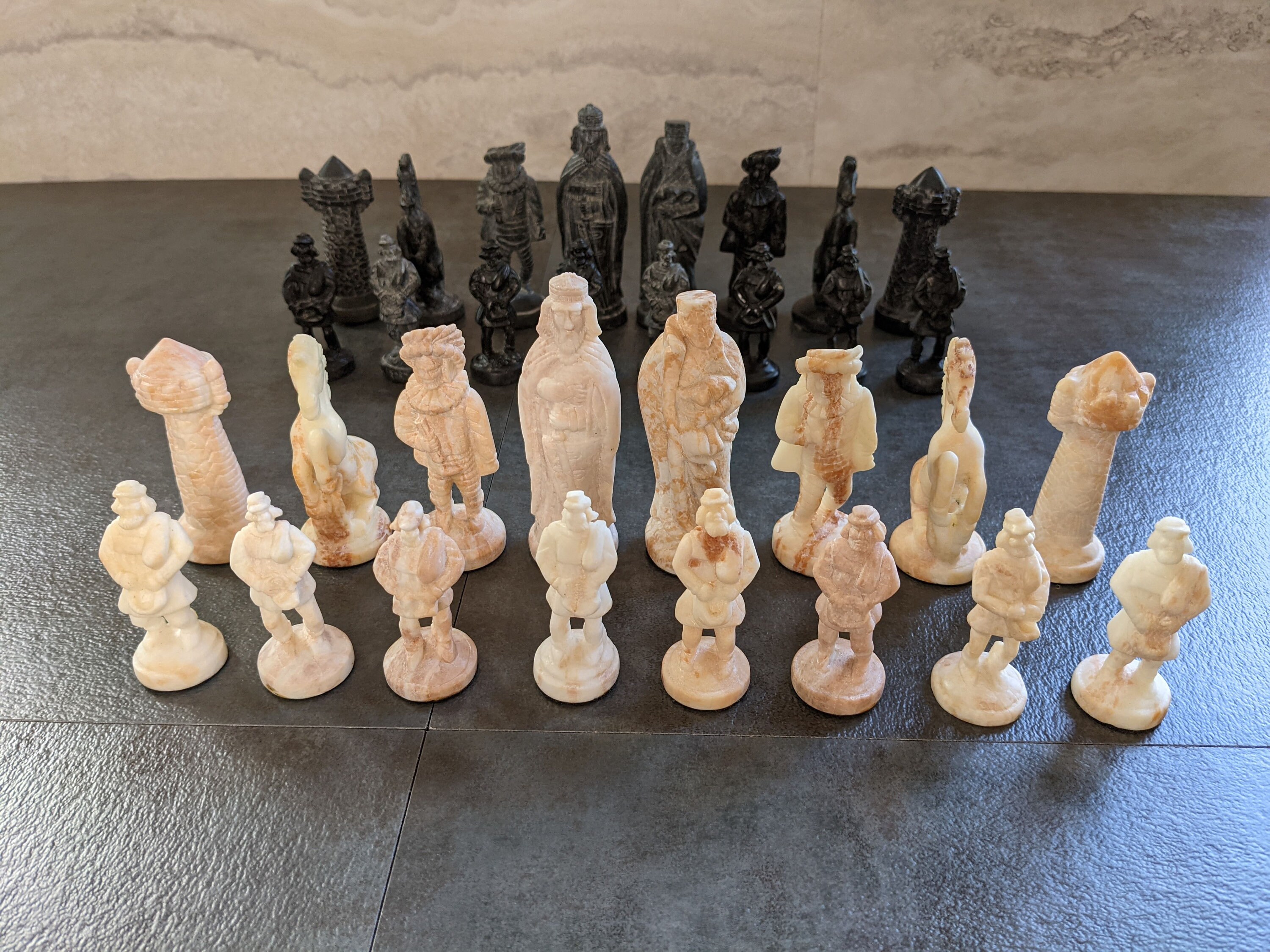 Hand carved chess set discount