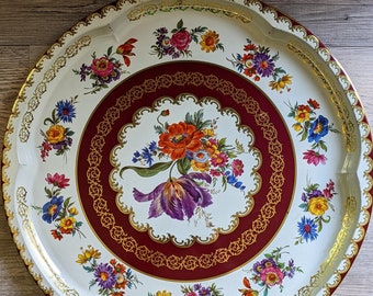 Vintage Daher Decorated Ware Large Round Tray