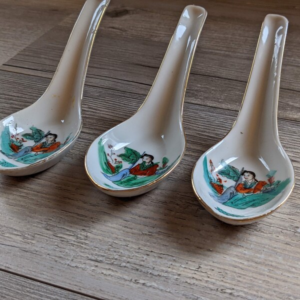 Porcelain Japanese Soup Spoons Etsy