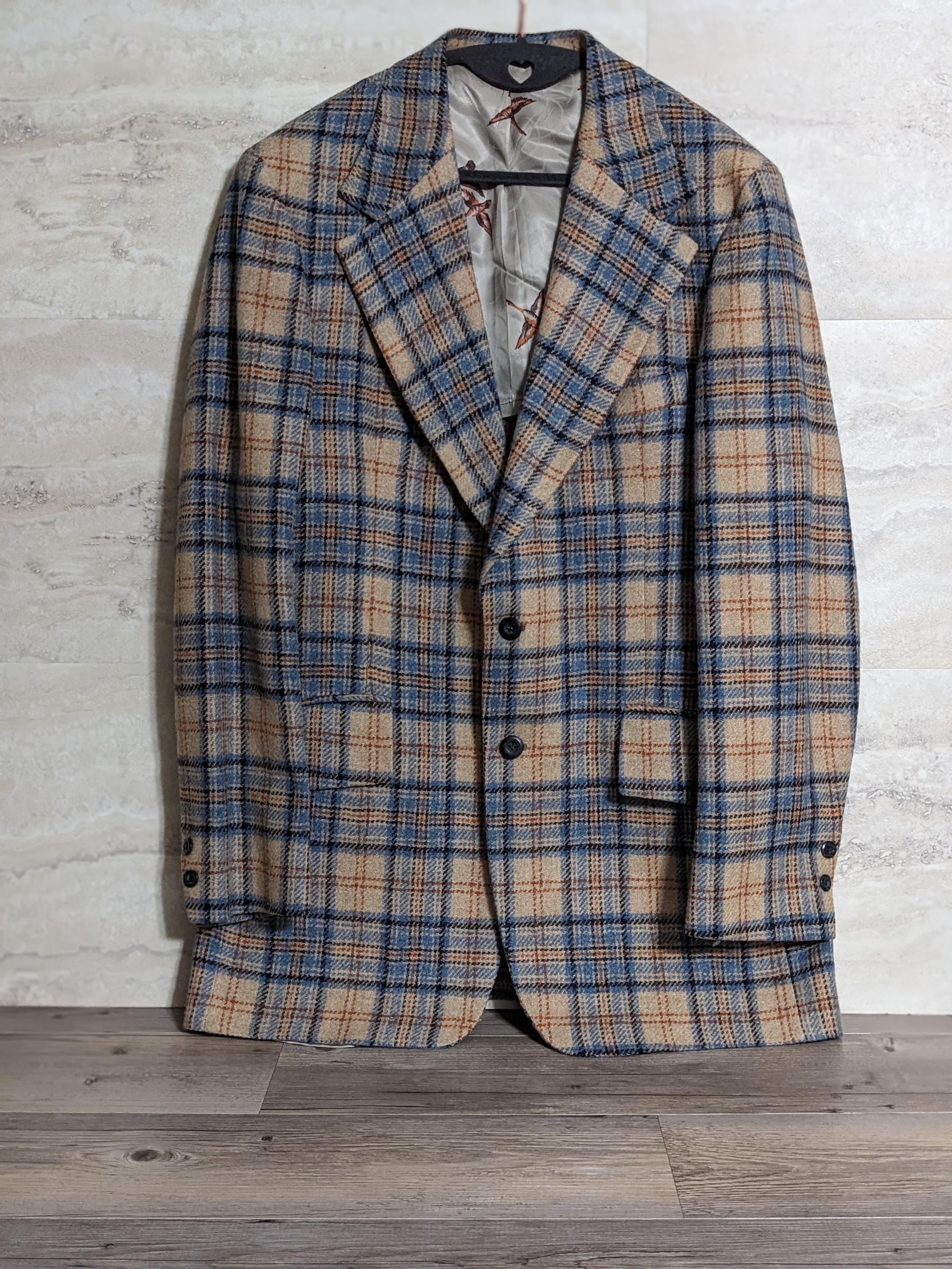 Vintage 1960s Mens Wool Plaid Blazer / Sports Coat - Etsy