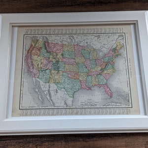 1895 Rand McNally United States of America Atlas Framed