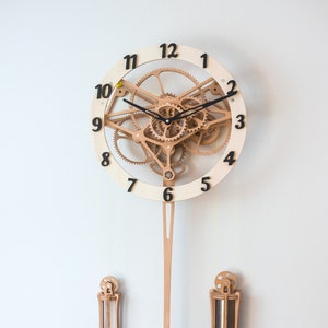 Cnc files, Wooden mechanical gear clock, file cnc, laser cutting, laser cut, cnc plan, dxf file