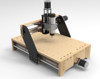 DIY CNC Milling Machine 3D model files, .dxf, .STEP, Electrical plans, Plywood, Metal