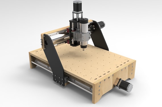 DIY CNC Milling Machine 3D model files, .dxf, .STEP, Electrical plans, Plywood, Metal