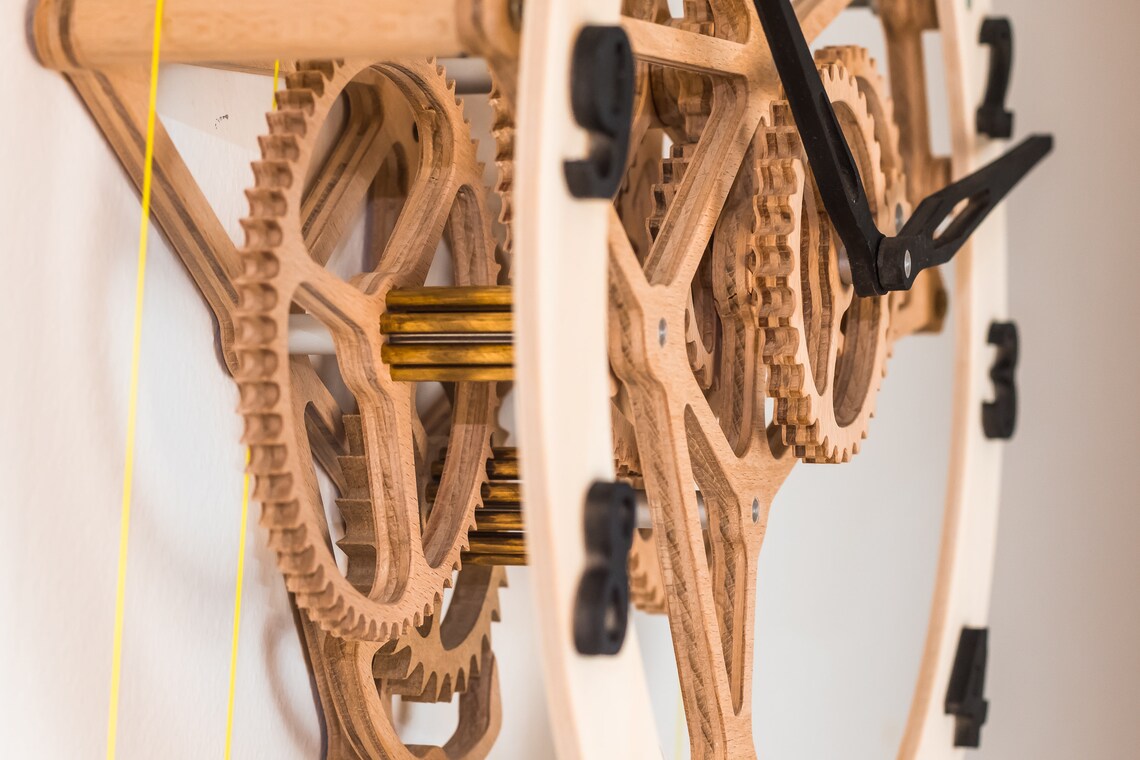 Cnc Files Wooden Mechanical Gear Clock File Cnc Laser Etsy