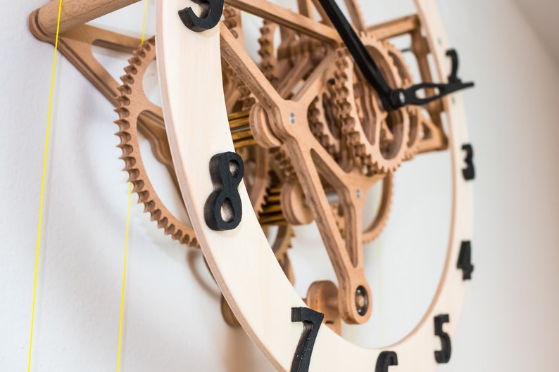 Cnc files, Wooden mechanical gear clock, file cnc, laser cutting, laser cut, cnc plan, dxf file image 5