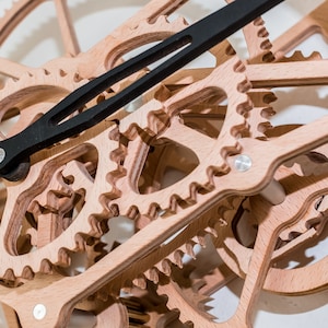 Cnc files, Wooden mechanical gear clock, file cnc, laser cutting, laser cut, cnc plan, dxf file image 4