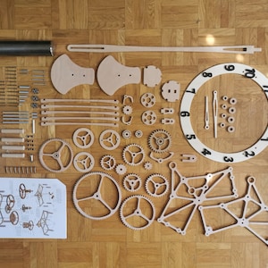 Cnc files, Wooden mechanical gear clock, file cnc, laser cutting, laser cut, cnc plan, dxf file image 7