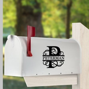 Two Mailbox Decals, Two Monogram Vinyl Decals, Vinyl Decal for Flower Pot, Farm House Decal, Custom Name Decal, Initial Decal,