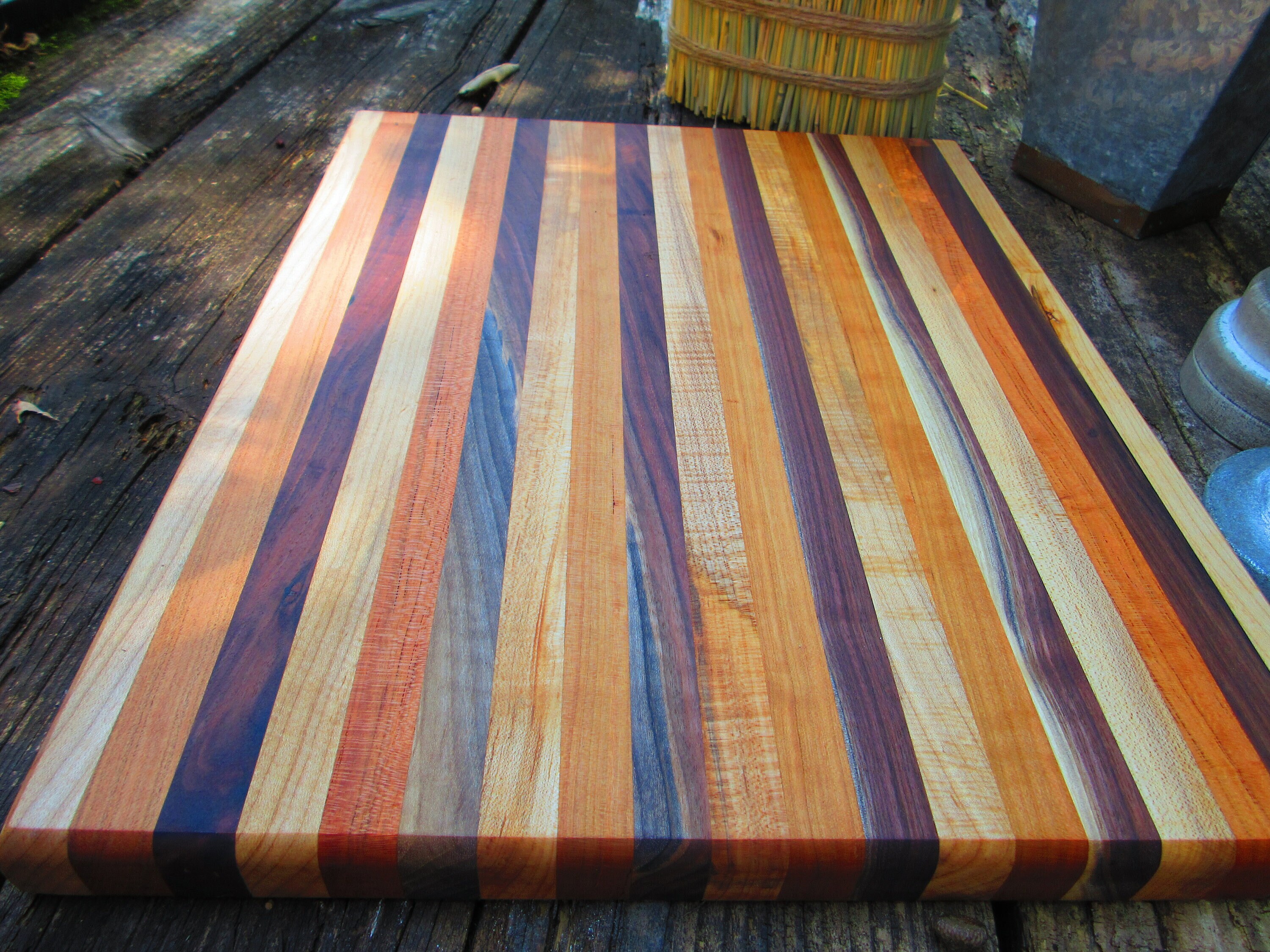 Amish Made 5 Piece Wood Cutting Board Set with Stand