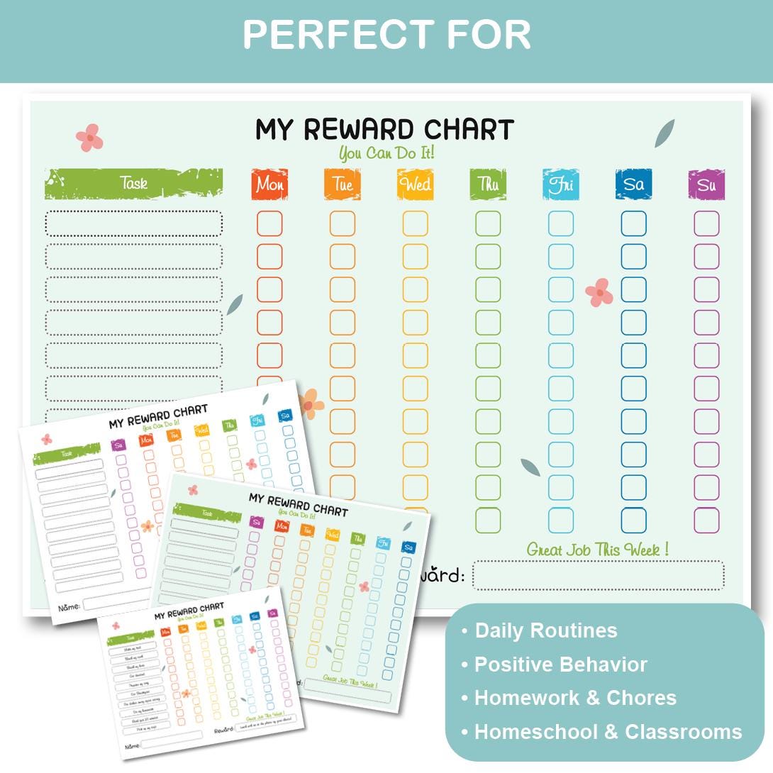 Kids Reward Chart Printable | Weekly Behavior Chart for Kids | Editable ...