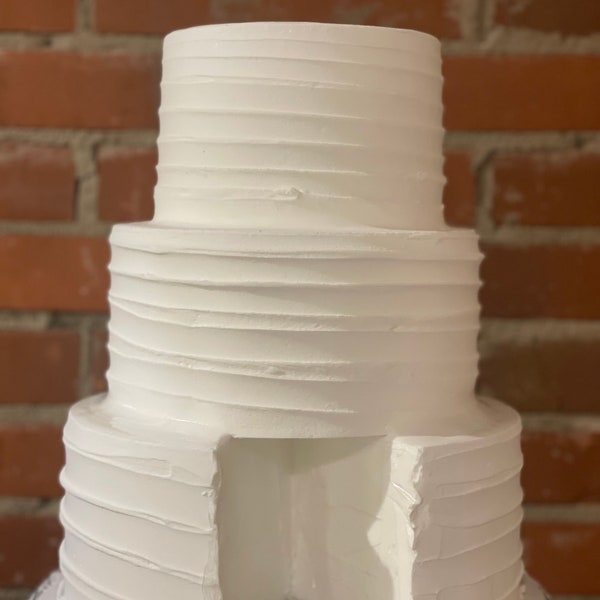 Fake Wedding Cake With Real Cake Cut Out Etsy