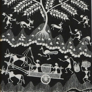 tribal painting,original art,tribal art,Indian,gift,Warli,present,interior design,decor,folk art,watercolour