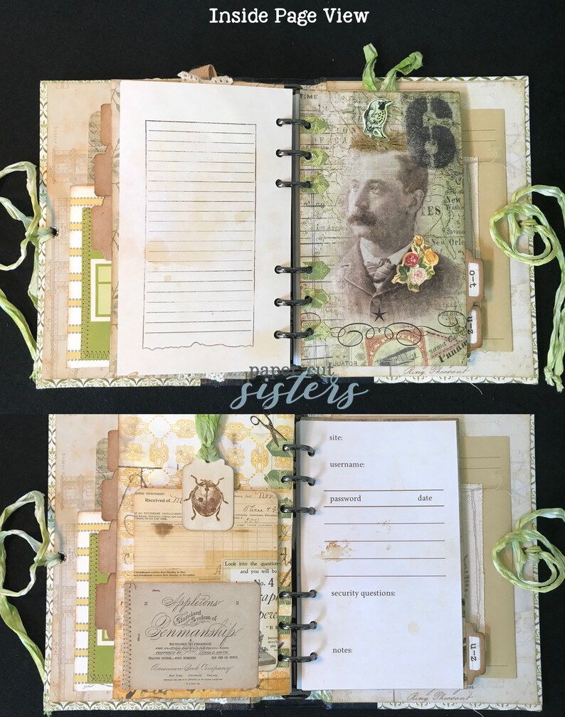 Handmade Password Journal Log Book Keeper Tracker Organize Etsy