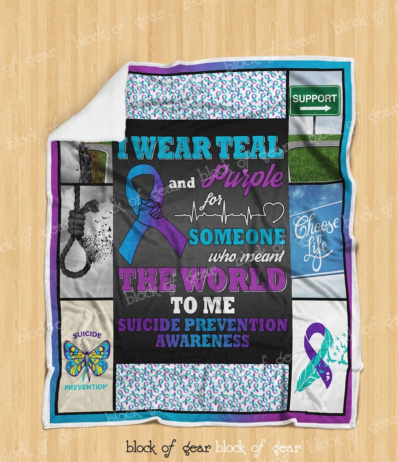 Handmade Blanket Suicide-awareness-Decorative items Bedroom Quilted Sofa Blanket for birthday Graduation Noel-Blanket Sale Now
