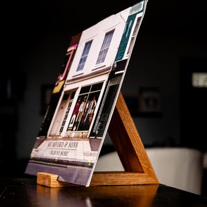 REAL Oak Wood Vinyl Record Album Stand Display - Now Playing - Now Spinning