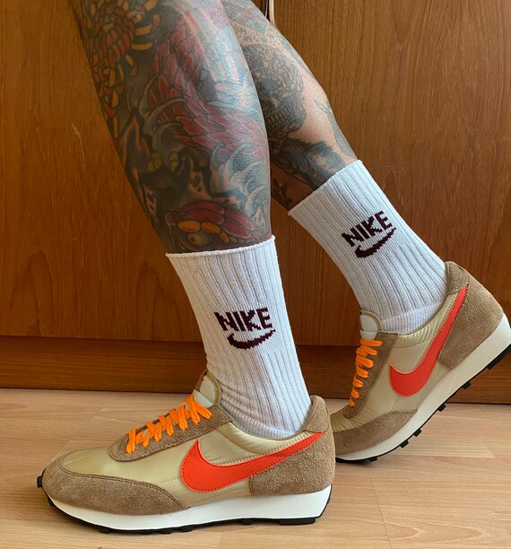 1970s-80s NIKE Socks Brown Spell Out Unworn Unise… - image 9