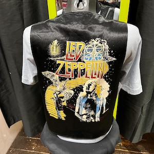 SALE 1970s Led Zeppelin Satin Unsex Waist Coat Size Small/ Medium RARE