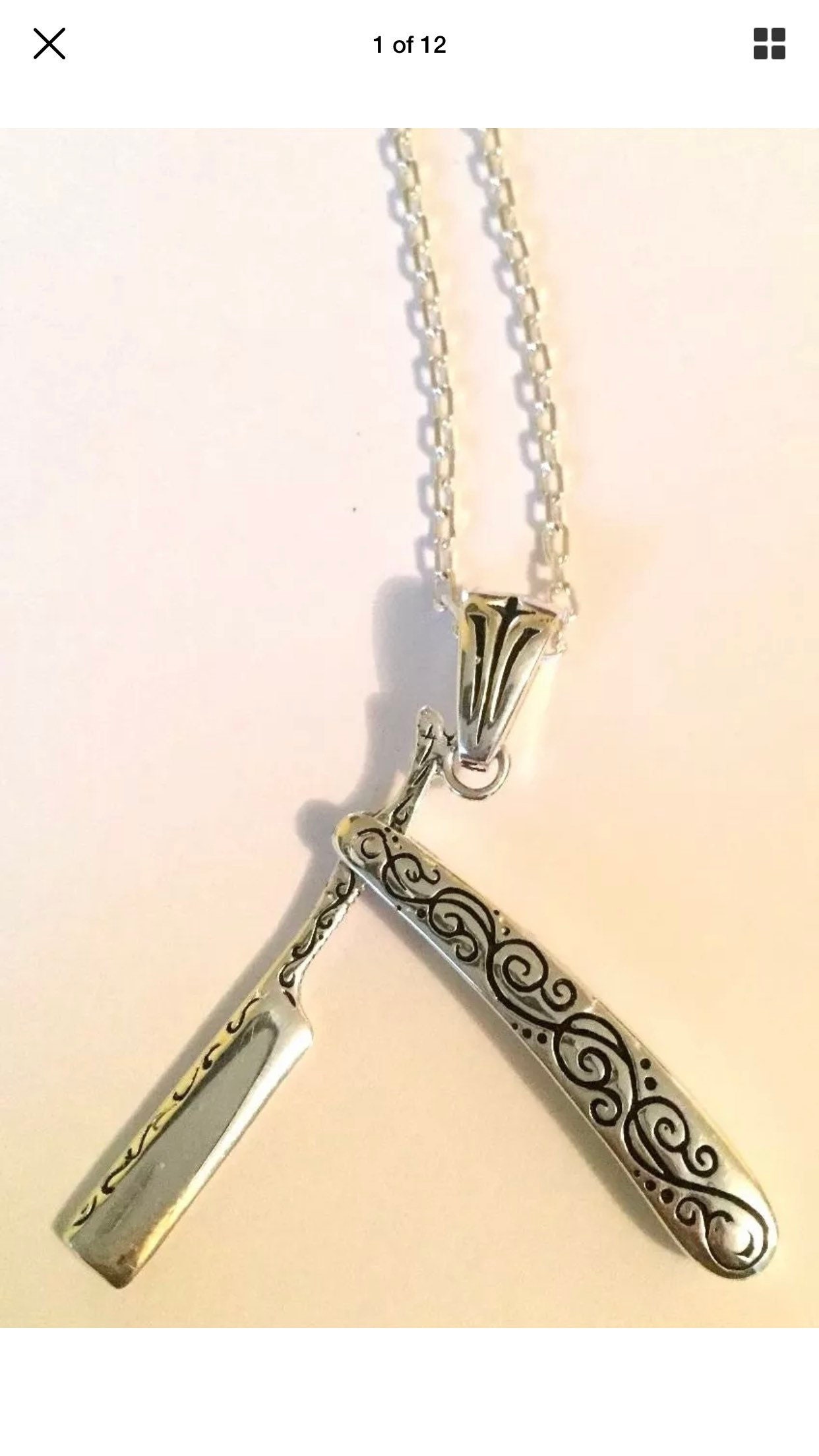 BX BARBER RAZOR BLADE NECKLACE W/ CHAIN - SILVER FINISHED – True Barber  Supply