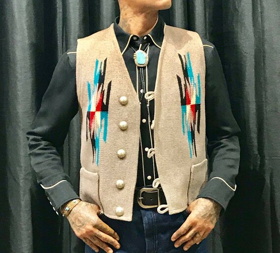 SALE Original 1940s-50s Men's Chimayo Waistcoat