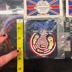 1980s 90s Anthrax Sew Patch For Jkt Thrash Metal Punk Vintage Heavy Metal