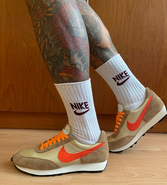 1970s-80s NIKE Socks Brown Spell Out Unworn Unise… - image 5