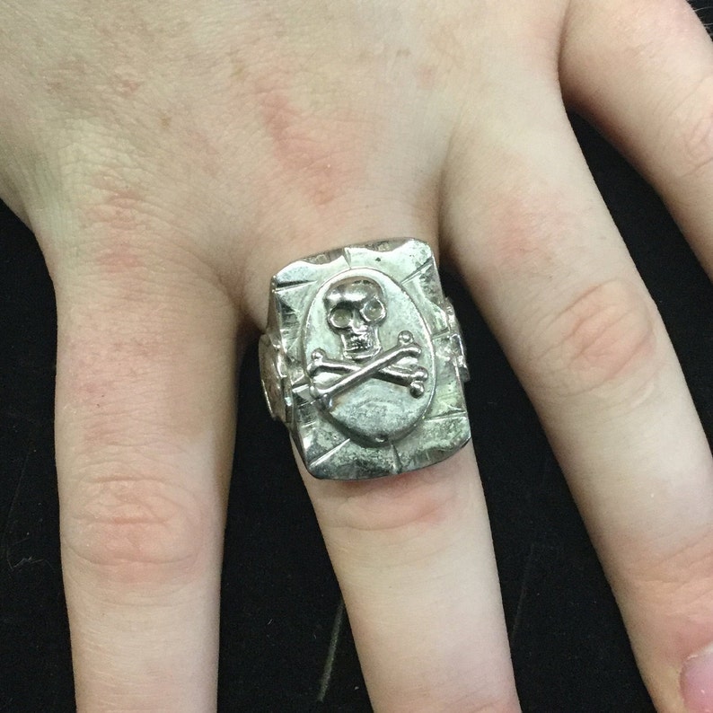 1940s 50s 2-Tone Gold & Silver Massive Mexican Biker Ring Native American 1940s 50s 2-Tone Gold & Silver Massive Mexican Biker Ring Native American