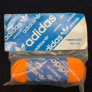 1980s Adidas Unused Laces Bright Day-Glo Orange Pair 120cm/ 47.24” Inches Long Which Fits Majority/ Most Normal Adidas Sneaker/ Trainers