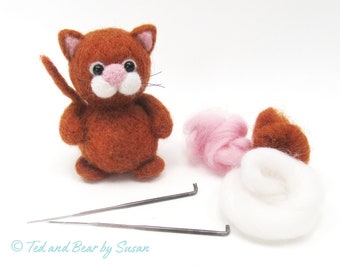 Needle Felted Cat Sculpture, Ginger, Cat Lover Gift