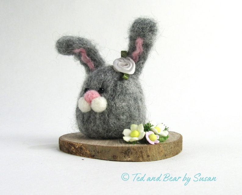 Needle Felted Rabbit Handmade Miniature Woodland Animal - Etsy