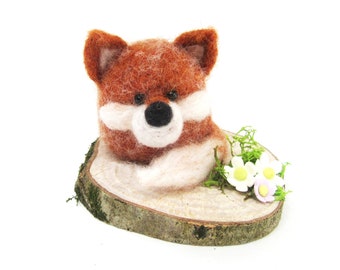 Needle Felted Fox Handmade Miniature Woodland Animal, Woodland Nursery Decor Unique Gift, Nursery Decor, Mini Animal Gift Felted Ornament