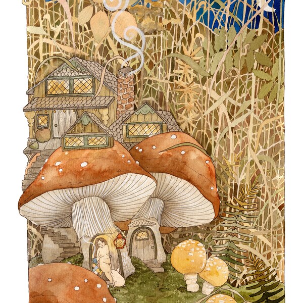 Watercolor Print "Hun Meets Mango"