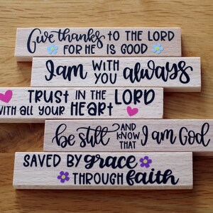 Bible Verse Memory Sticks. Verses to encourage and display on any flat surface